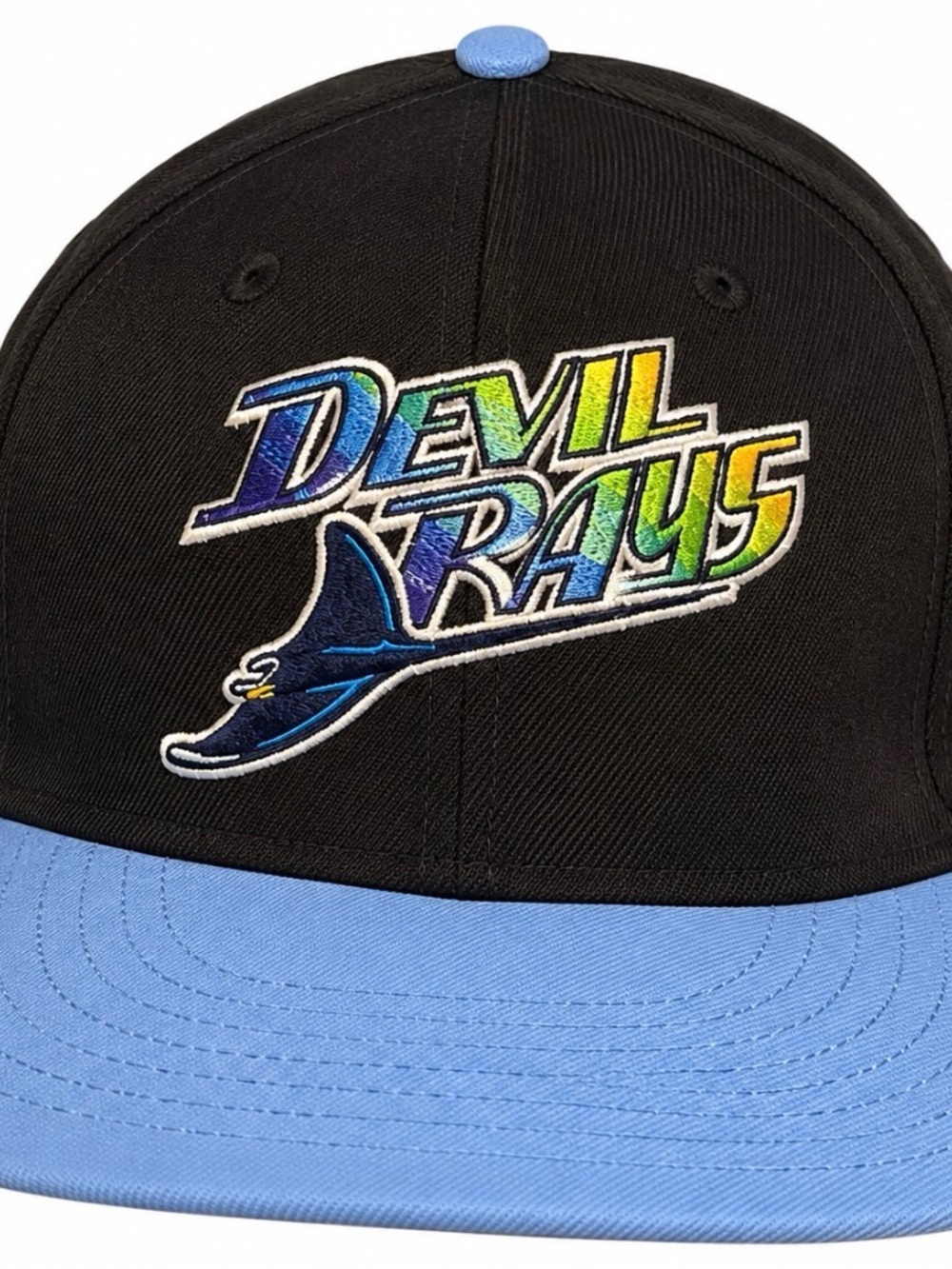 Devil Rays Black & Light Blue Logo Snap Back Cap
